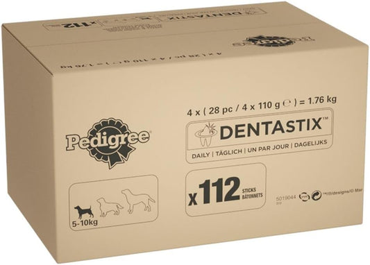 Pedigree DentaStix, Functional Snacks, Daily Dental Chews for Small Dogs (5 -10 kg), Megapack of 16 x 7 (112 Sticks)