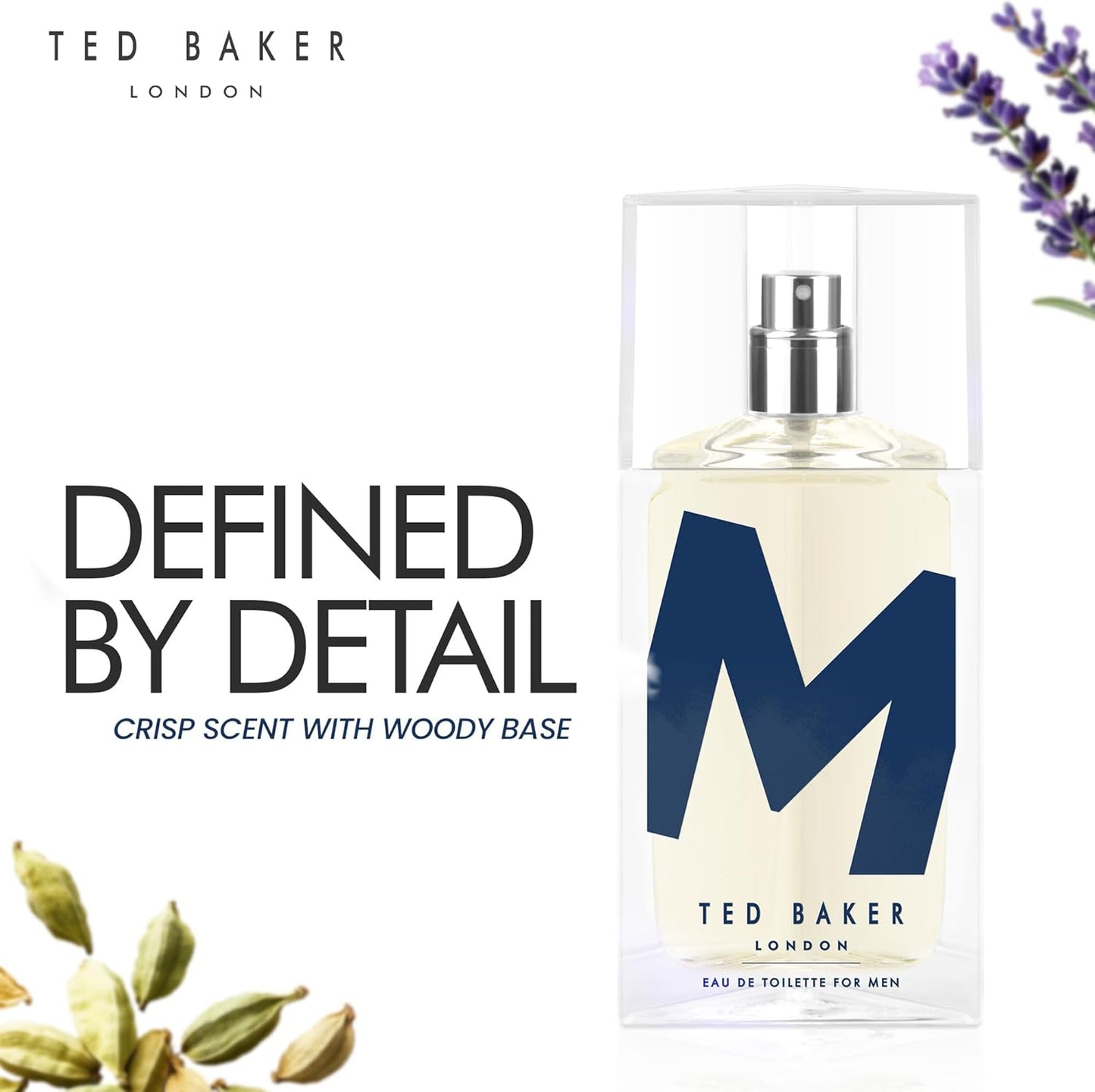 Ted Baker M EDT, Unique Notes of Tonka Bean and Sensual Musk with a Rich Woody Base, Mark of Distinction, Men's Eau de Toilette, 75ml