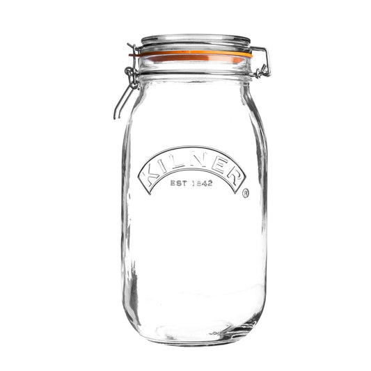 Kilner Clip Top Jar 2 Litre (2000 ml) Airtight Glass Storage Jar for Preserving Fruits Vegetables Coffee Tea Rice Flour Nuts Pasta
