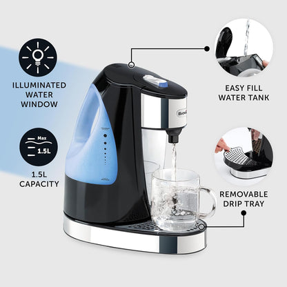 Breville HotCup Hot Water Dispenser | 3kW Fast Boil |1.5L | Energy-Efficient | Gloss Black