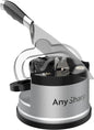 AnySharp Knife Sharpener, Hands-Free Safety, PowerGrip Suction, Safely Sharpens All Kitchen Knives, Ideal for Hardened Steel