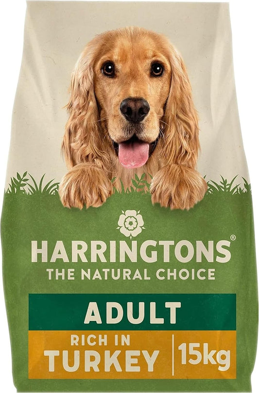 Harringtons Complete Dry Adult Dog Food Turkey & Veg 15kg - Made with all Natural Ingredients, Packaging May Vary
