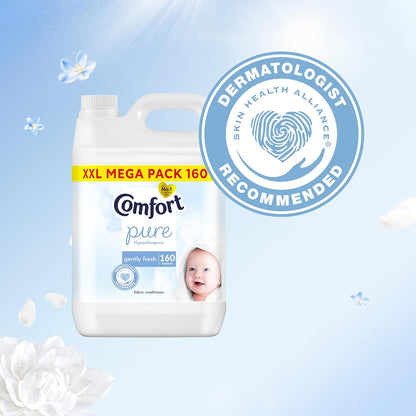 Comfort Pure Sensitive Fabric Conditioner dermatologically tested gentle next to sensitive skin 160 washes (4.8 L)