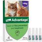 Advantage Spot On Flea Treatment For Large Cats and Rabbits Over 4kg (4 pipettes, 80mg), Kills Fleas Within 24 Hours, Prevents Further Infestation For Up To Four Weeks in Cats