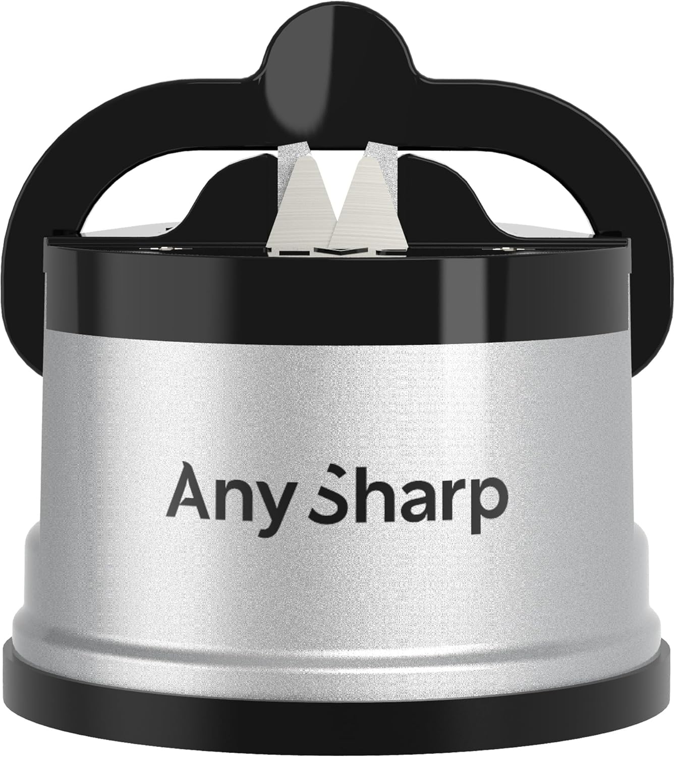 AnySharp Knife Sharpener, Hands-Free Safety, PowerGrip Suction, Safely Sharpens All Kitchen Knives, Ideal for Hardened Steel