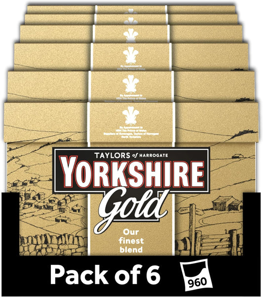 Yorkshire Tea Gold, 6 Boxes of 160 Tea Bags (Total 960 Bags)
